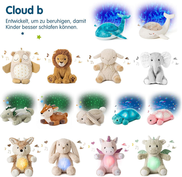 Cloud b Ocean Projektor Nachtlicht mit 2 weissen Geräuschen und 2 Soothing-Sounds, wiederaufladbar,