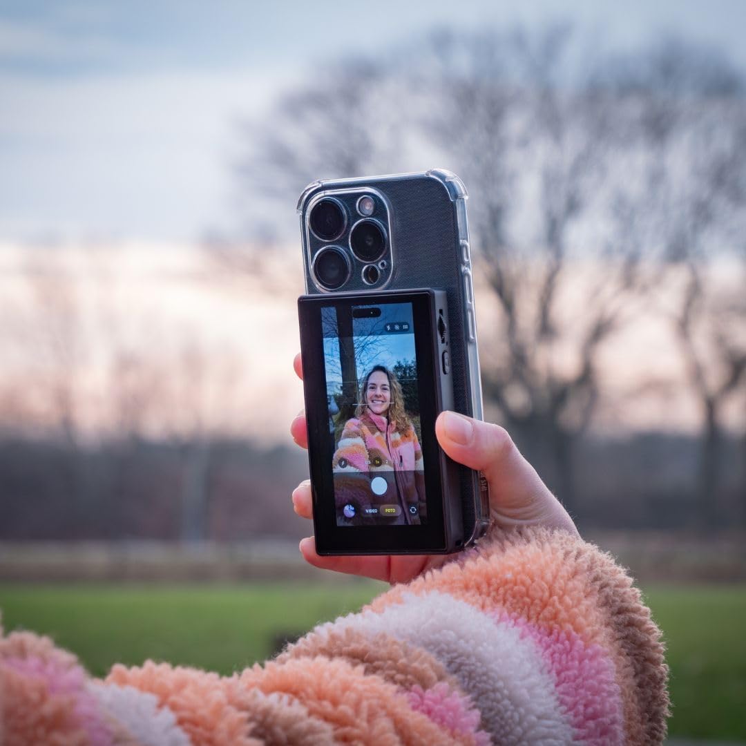 MOJOGEAR VS4 Touchscreen Selfie Vlog Monitor — Externer Bildschirm für Smartphone Rückkamera — WiFi