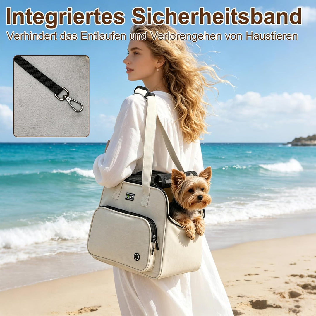 Hundetasche für Kleine Hunde, Tragetasche Hund für Kleine Hunde bis 6.5kg, Leichte Atmungsaktive Hau