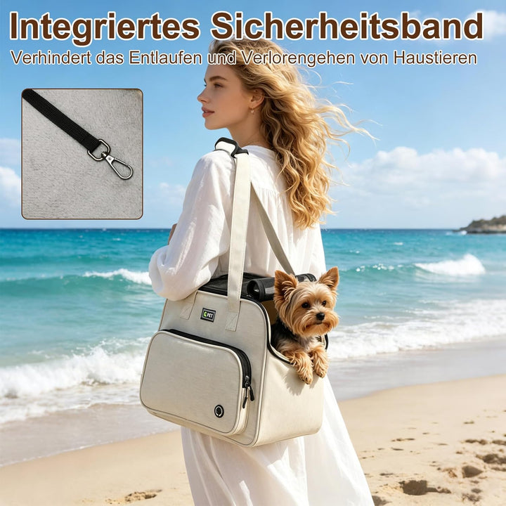 Hundetasche für Kleine Hunde, Tragetasche Hund für Kleine Hunde bis 6.5kg, Leichte Atmungsaktive Hau