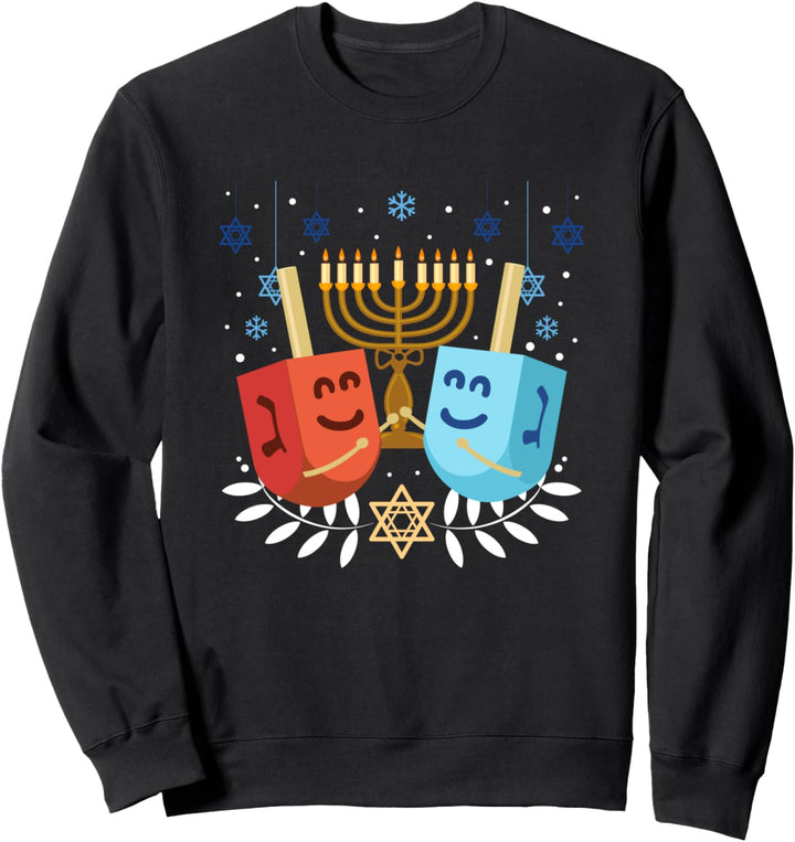 Chanukka Dreidel Menorah Jude Jüdisch Lichterfest Geschenk Sweatshirt