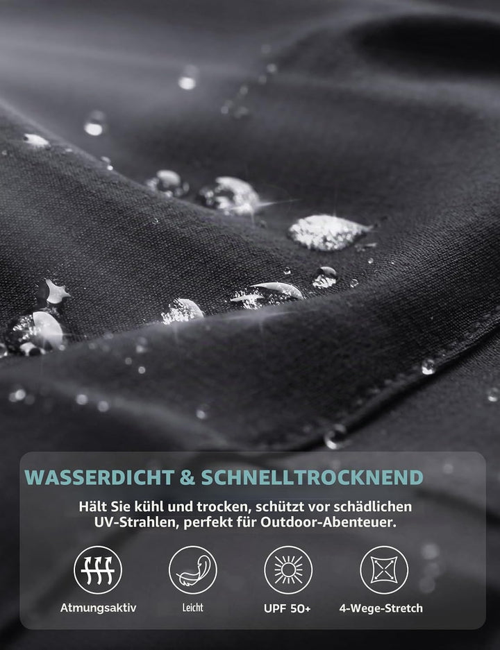Hiauspor Kurze Hosen Herren, Leichte Wanderhose Atmungsaktiv Schnelltrocknen Cargo Bermuda Shorts El