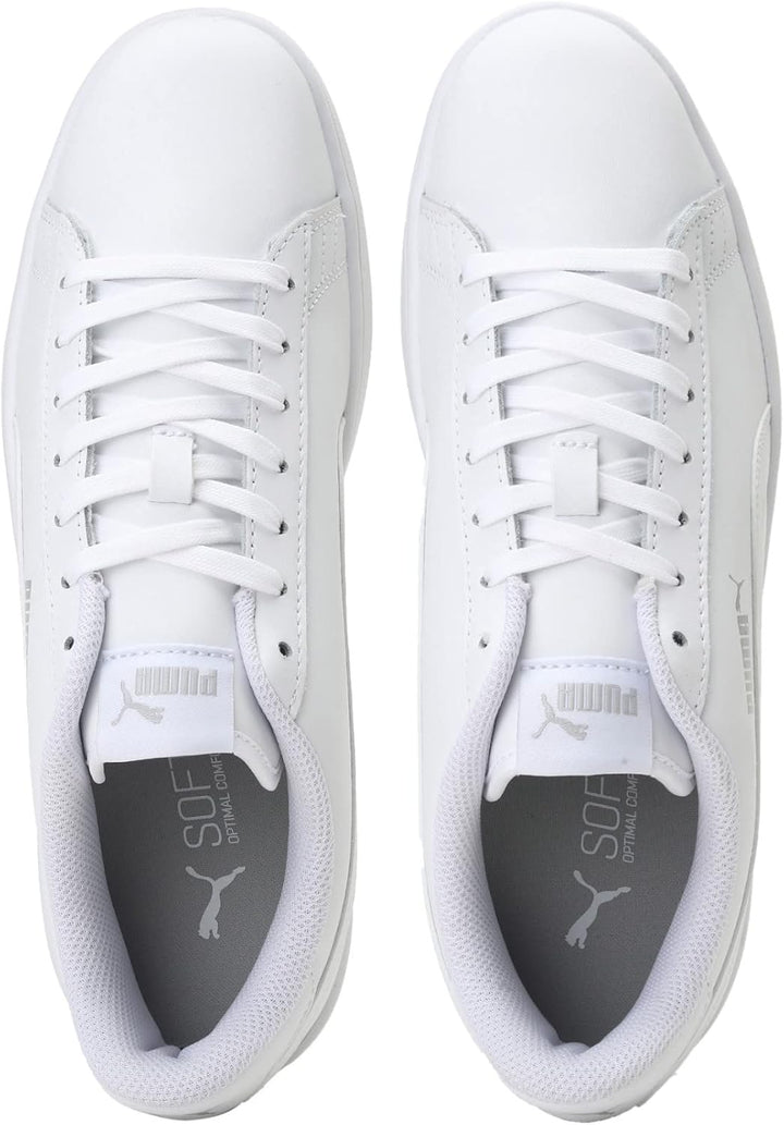 PUMA Unisex Smash V2 L Sneaker 45 EU Puma White Puma White, 45 EU Puma White Puma White