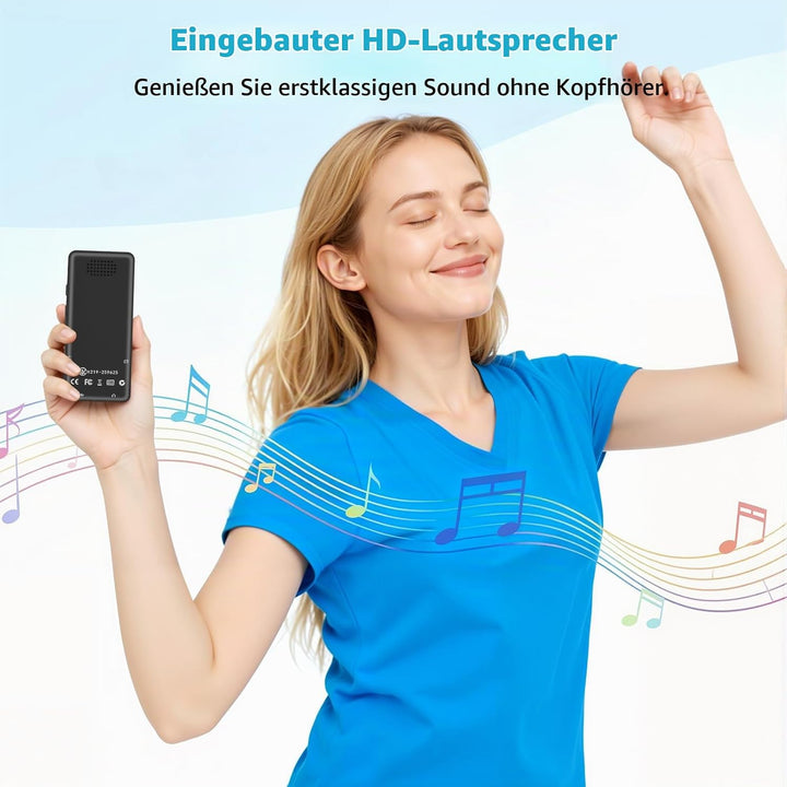 32GB MP3 Player mit Bluetooth 5.3-1.8" TFT-Farbbildschirm MP3-Player mit Kopfhörer Lautsprecher FM-R
