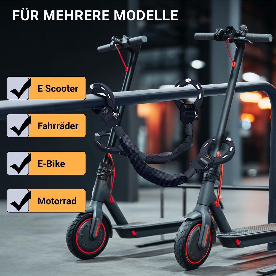 Schloss für E Scooter,Handschellenschloss,Schloss für E Scooter Roller mit Schlüssel,Silikonschutz G