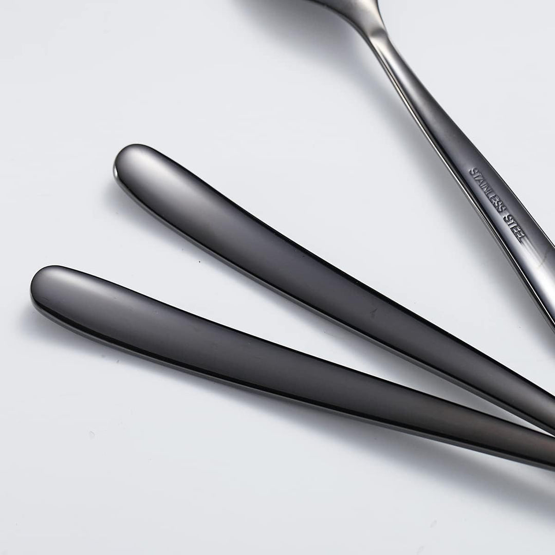 Besteck-Set 24-teilig,KyratonEdelstahl Schwarz Besteck-Set, Titan-Beschichtung Schwarzes Besteck-Set