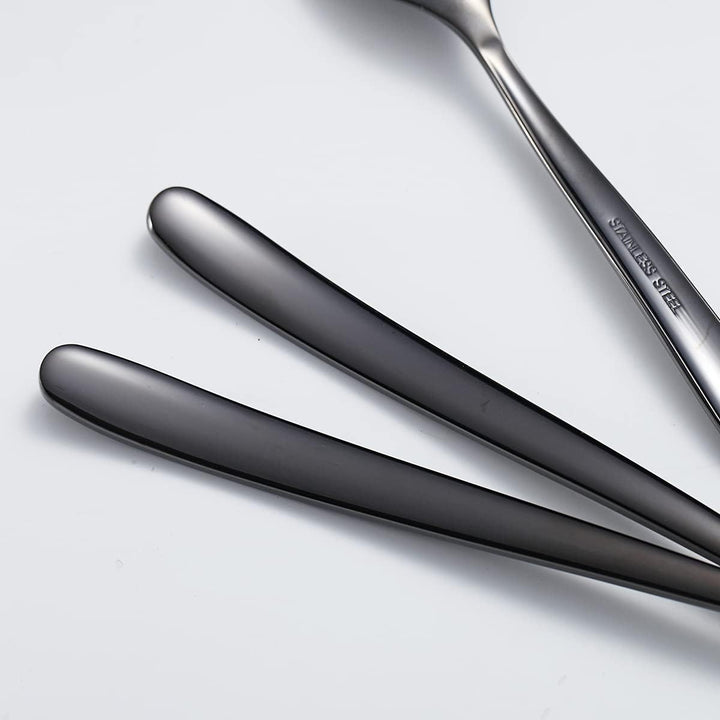 Besteck-Set 24-teilig,KyratonEdelstahl Schwarz Besteck-Set, Titan-Beschichtung Schwarzes Besteck-Set