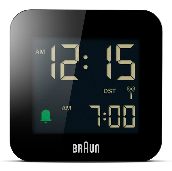 Braun Digitaler Reisewecker Mitteleuropäische Zeitzone (MEZ) mit Schlummerfunktion, kompakte Grösse,