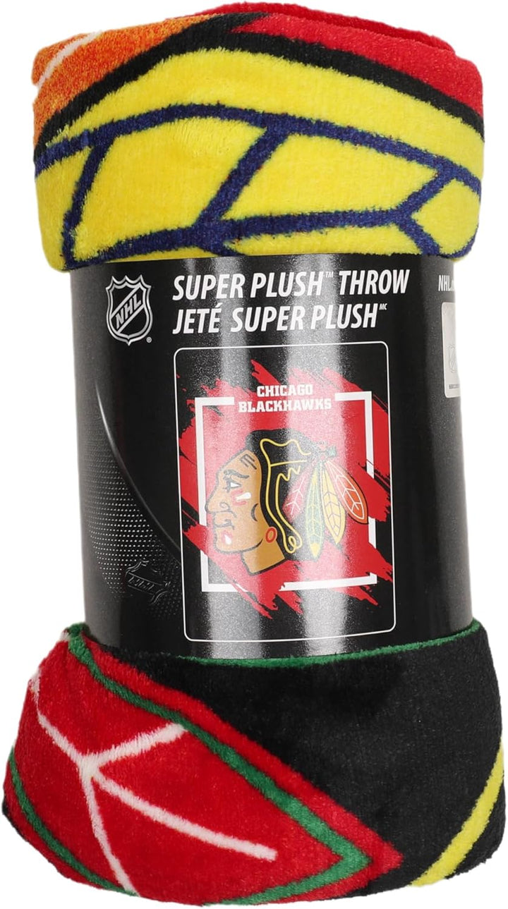 Northwest NHL Chicago Blackhawks Micro Raschel Überwurfdecke, 116,8 x 152,4 cm, dimensional Chicago