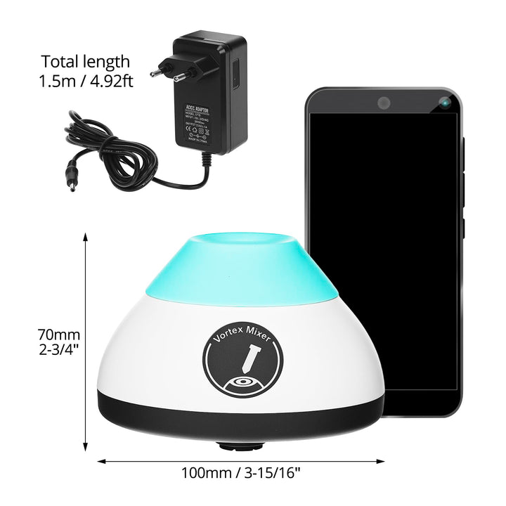 QWORK® 2000rpm Mini Vortex Mischer Touch Funktion Schüttler Mix bis zu 50ml- für Reagenzgläser, Acry