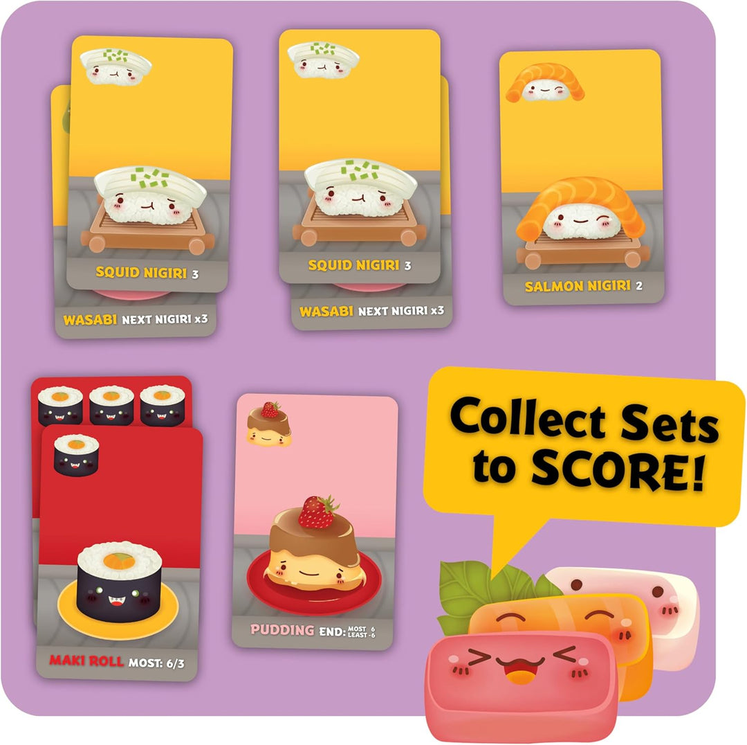 Asmodée Gamewright, Sushi Go Game, Card Game, Ages 8+, 2-5 Players, 15 Minutes Playing Time, Sushi G