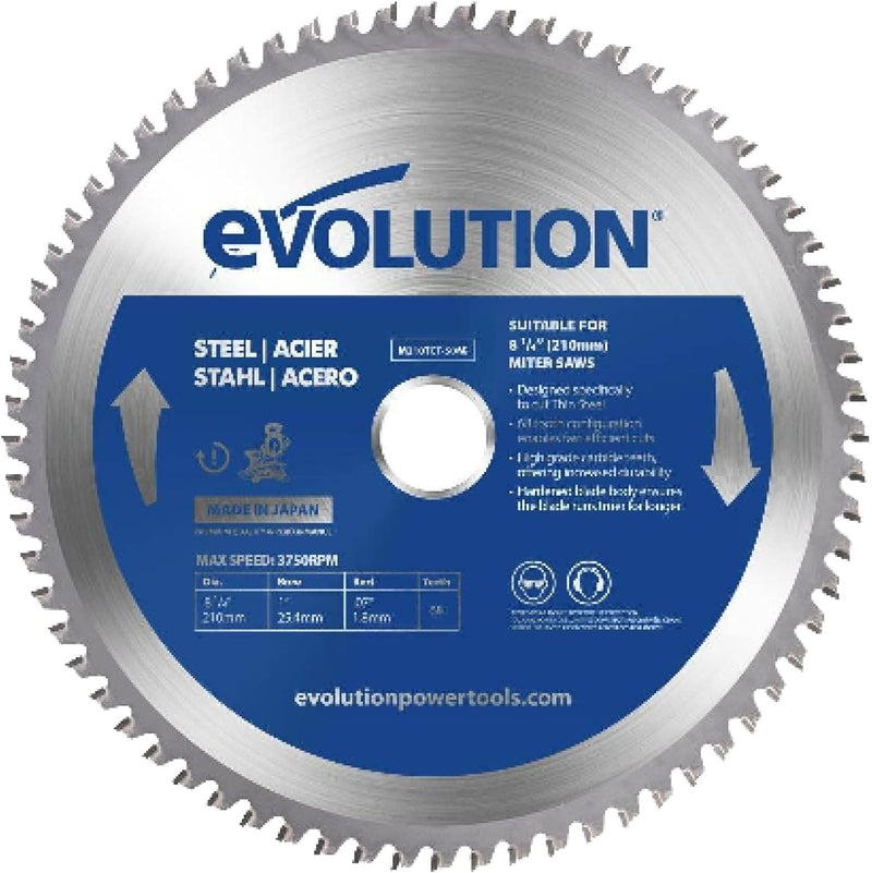 Evolution M210TCT-50MS - 210 mm Sägeblatt zum Schneiden von Baustahl - Metall-Sägeblatt mit 50 Zähne