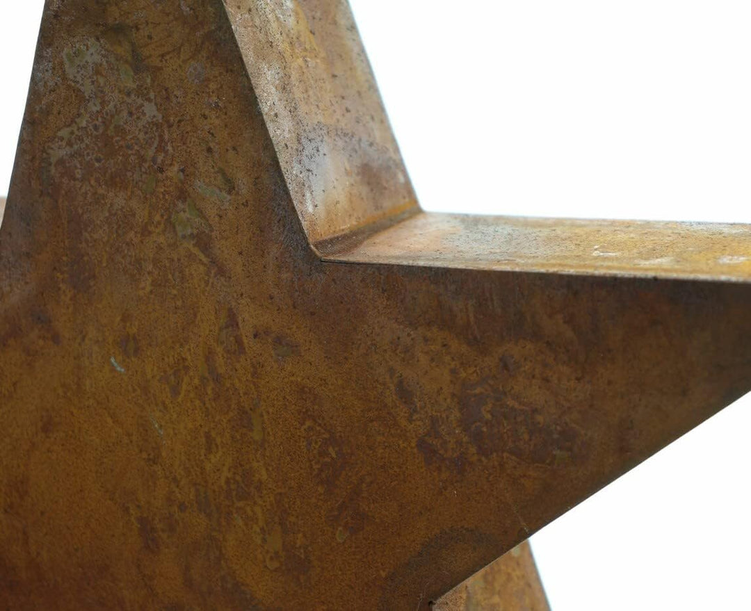 Dekoleidenschaft Dekofigur Stern aus Metall in Rost-Optik, Ø 29 cm, Adventsdeko frostfest, Weihnacht