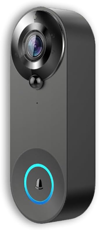 Luxus-Time WLAN Videotürklingel mit Akku, kabellose Türklingel mit Kamera, Nachtsicht, Bewegungserke