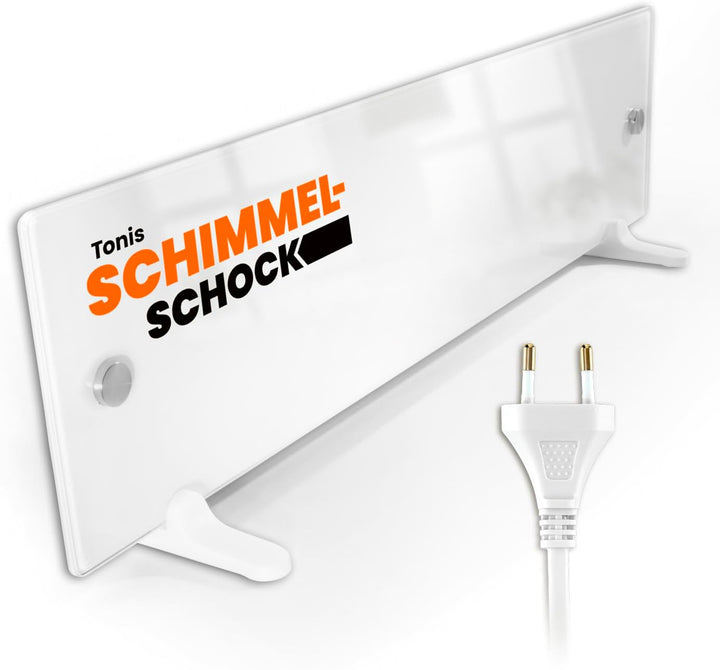 Tonis SCHIMMELSCHOCK 2x Glaspanel Anti-Schimmel-Heizung zur Schimmelbekämpfung plus Verbindungskabel