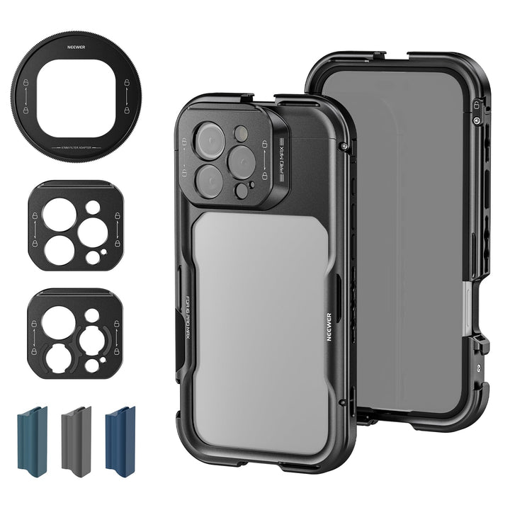 NEEWER 16 Pro Max Käfig Cage, Schnellwechsel Video Rig Handy Stabilisator, kompatibel mit iPhone 16