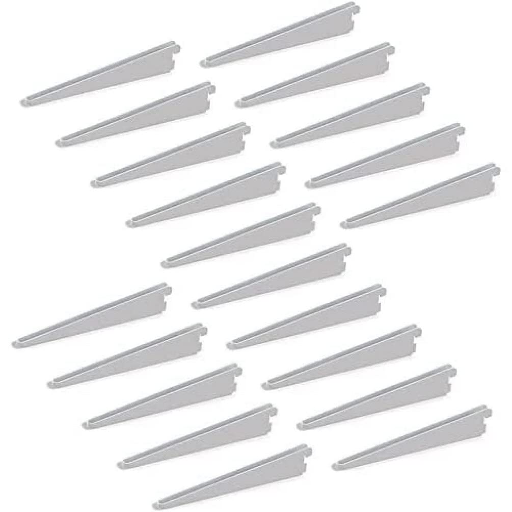 Emuca - Regalwinkel für Leistenprofil, doppelte Bohrung, Durchlass 32 mm 220mm, Set aus 20 Stück, We
