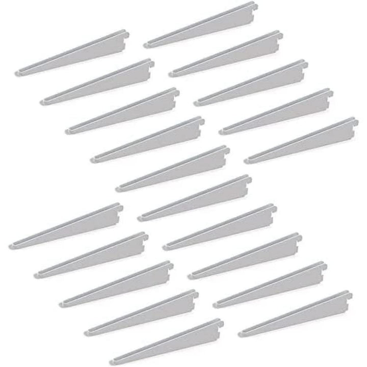 Emuca - Regalwinkel für Leistenprofil, doppelte Bohrung, Durchlass 32 mm 220mm, Set aus 20 Stück, We