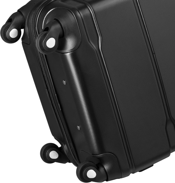 Zelsius Koffer Set 3 Stück, Schwarz | ABS Hartschalenkoffer mit Zahlenschloss, Doppelrollen und Inne