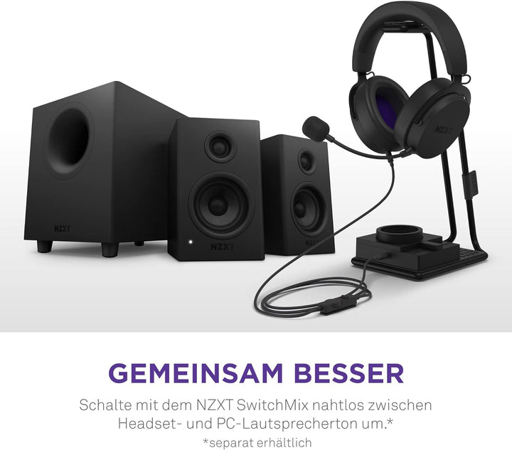 NZXT Kabelgebundenes PC-Gaming Relay-Headset – AP-WCB40-B2 - Hi-Res-Audio-zertifiziert – DTS Headpho