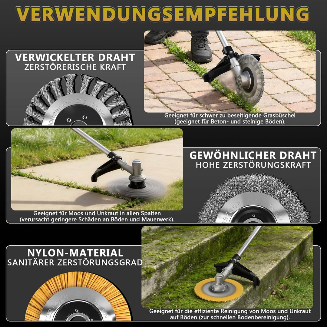 1380W Akku Freischneider mit 2 Akkus und Ladegerät Akku Rasentrimmer mit 2 Akkus, Akku Rasentrimmer