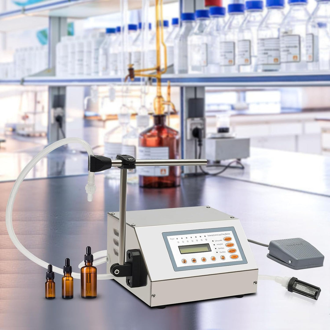 Flüssigkeitsfüllmaschine mit Fusspedal, Abfüllmaschine für flüssigen Saft, CNC, 30 W, geeignet für d