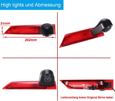 4,3" Zoll LCD Rückspiegel+Rückfahrkamera integriert in 3. Bremslicht dritte Bremsleuchte Kamera for