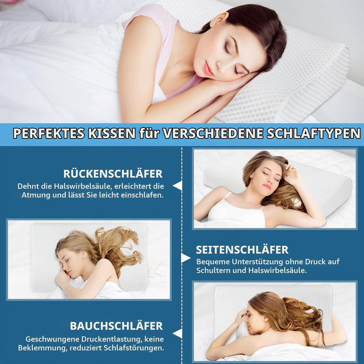 Findigit Gesundheitskissen, Memory Foam Kopfkissen, Orthopädisches Nackenstützkissen für Seiten- und