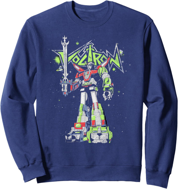 Voltron: Defender of the Universe Neon Portrait Logo Sweatshirt