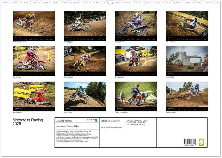 Motocross Racing 2026 (Wandkalender 2026 DIN A2 quer), CALVENDO Monatskalender: Actionreiche Fotos a