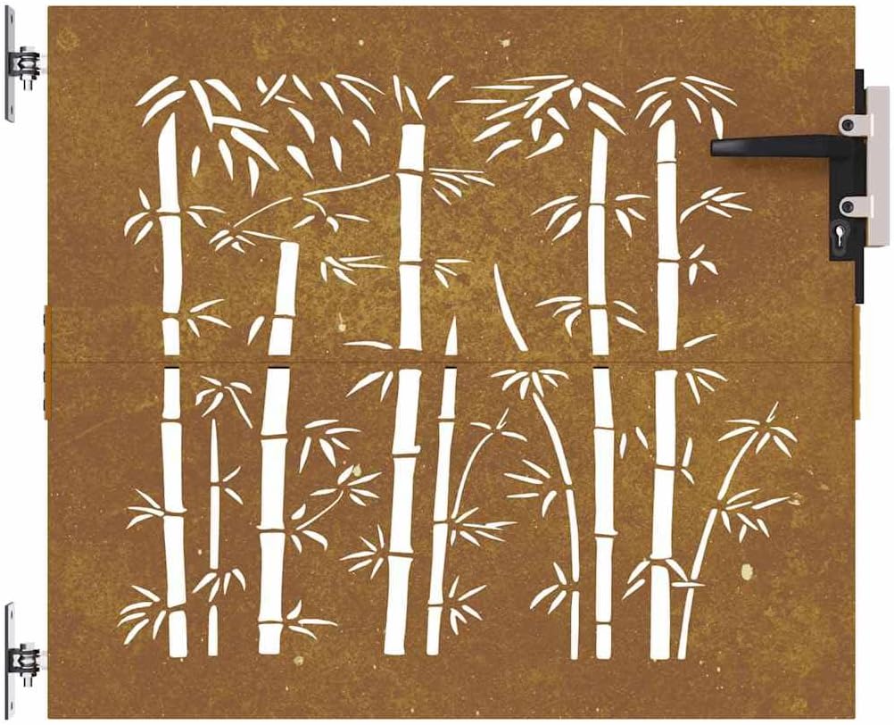 vidaXL Gartentor, Gartentür mit Bambus-Design, Abschliessbar Hoftor Eingangstor für Garten Terrasse,