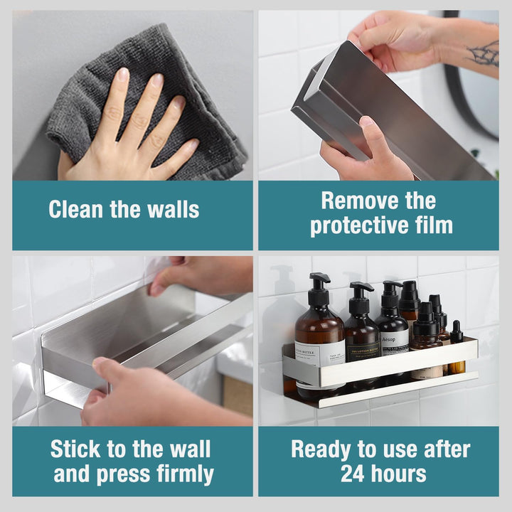 Kegii Duschablage Ohne Bohren, Duschregal 2 Stück Badezimmer Regal, Minimalistisches Dusche Halterun