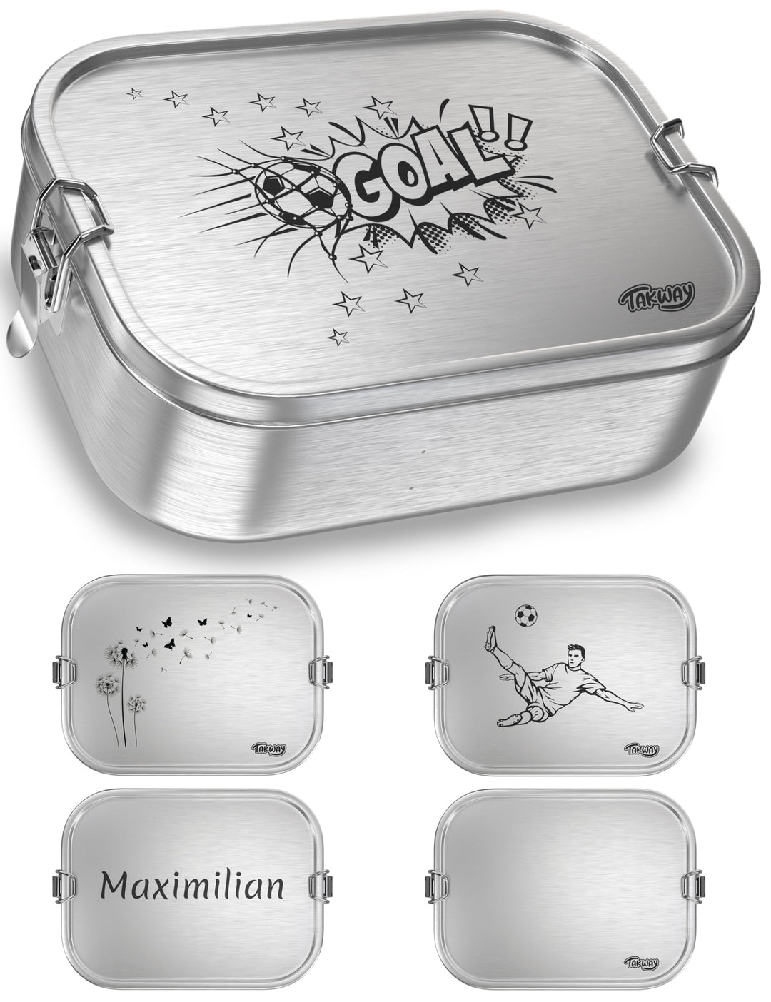 Edelstahl Brotdose mit Fächern 1200ml – Auslaufsichere Lunchbox mit Unterteilung für Kinder & Erwach