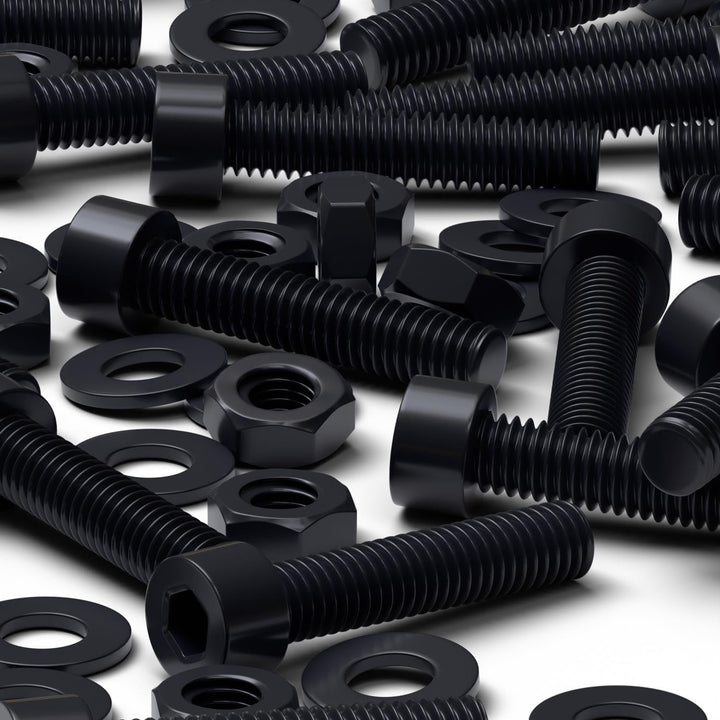 50 x Schwarze Nylon-Inbusschrauben, M4 x 20mm, Kunststoff Maschinenschrauben, Kunststoffschrauben, M