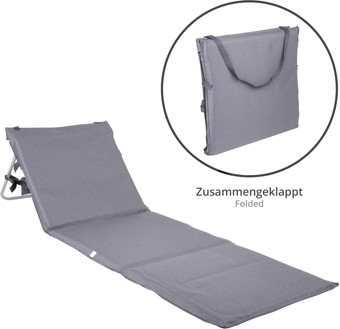 ONVAYA Premium Strandmatte 2cm gepolstert mit Rückenlehne | Strandliege faltbar | Strandmatratze | S