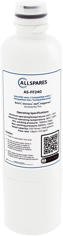 AllSpares Wasserfilter für Kühlschrank Ultra Clarity Pro geeignet für Bosch Siemens Neff 11032518 /