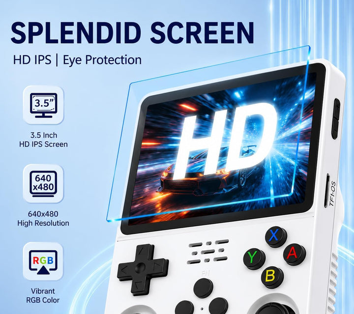 Anbernic RG351M Handheld Spielkonsole WiFi/Bluetooth, Retro Konsole mit 64G TF Card 2500 Spiele, RK3