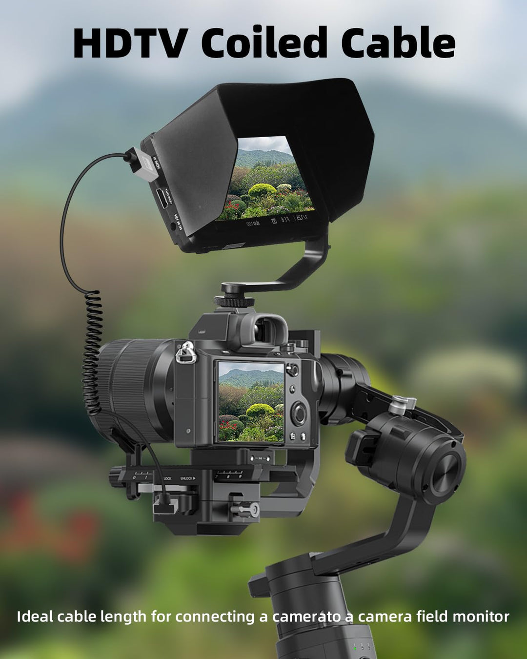 GELRHONR Mini-HDTV-Spiralkabel, 4K/60Hz Dünnes Mini-HDTV-Kabel Kurz 18Gbps 3D, Unterstützt 3D, für D