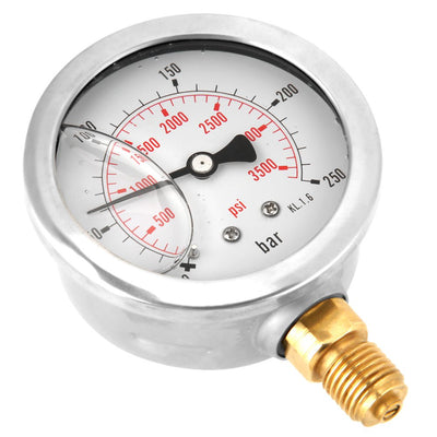 Manometer 0-250Bar 0-3750PSI G1/4 63mm Zifferblatt Hydraulische Wasserdruckanzeige Meter