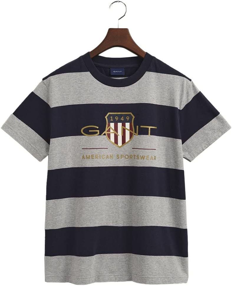GANT Herren T-Shirt S Grey Melange, S Grey Melange
