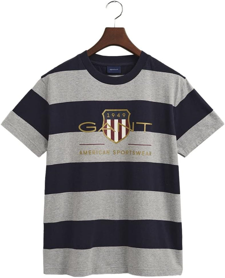 GANT Herren T-Shirt S Grey Melange, S Grey Melange