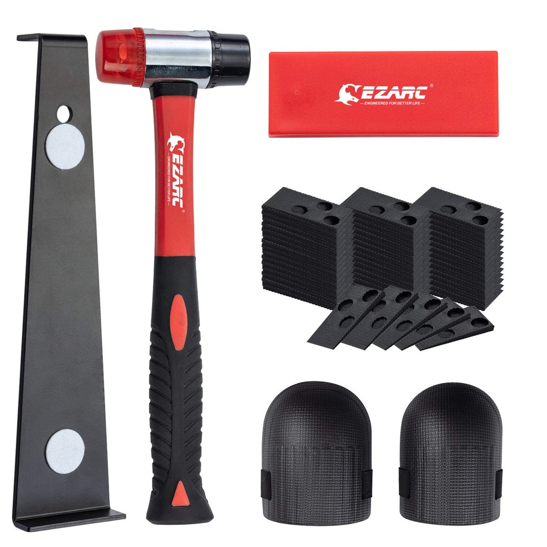 EZARC 65 tlg Laminat Verlegeset Komplettset mit Gummihammer, Zugeisen, Abstandshaltern für Klick Vin