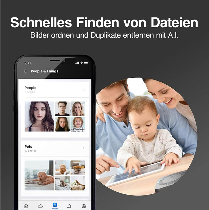 AMBER X Smart Persönliches Cloud-Speichergerät für Datenmedia-Dateien, integrierte 512 GB High-Speed