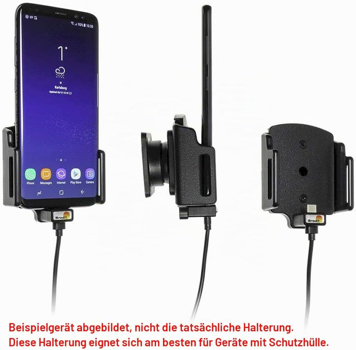 Brodit Gerätehalter 521843 | Made IN Sweden | mit Ladefunktion für Smartphones - universell einsetzb