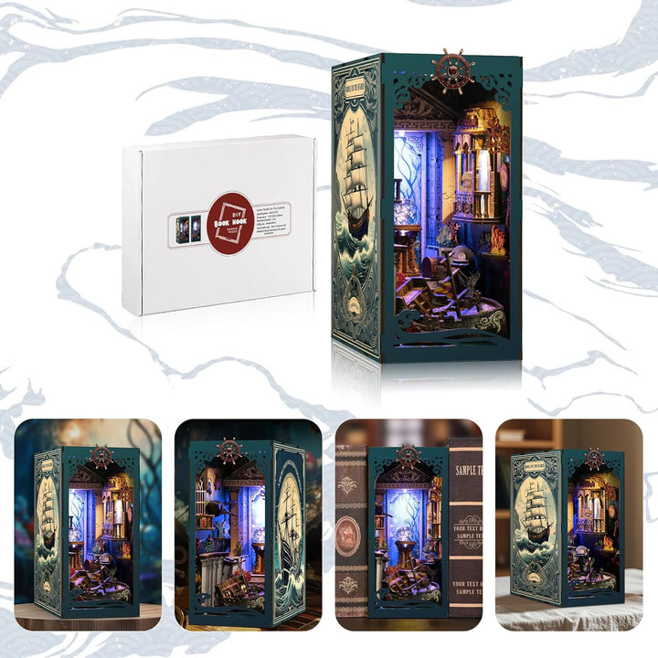 Book Nook Kit für Erwachsene: LUMYCE Holzpuzzle DIY Miniatur Haus 3D Puppenhaus - Buchstütze für Büc