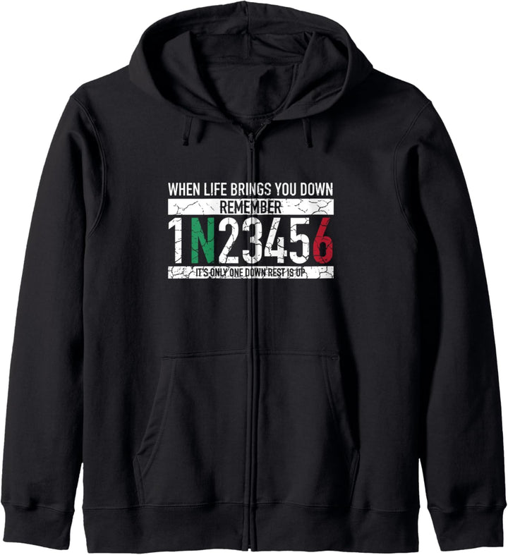 1N23456 Motorradgangschaltung Motorradfahrer Kapuzenjacke