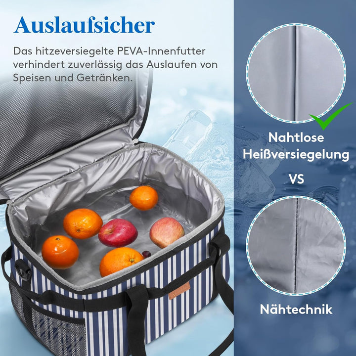 Lifewit Kühltasche 30L, Faltbar Picknicktasche für Essen & Getränke, Kühlbox Tragbare Eistasche für