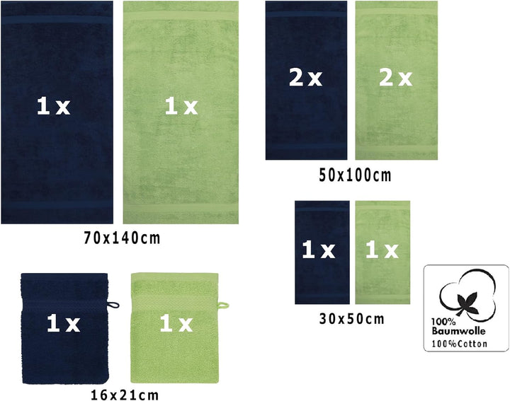 Betz 10-TLG. Handtuch-Set Premium 100% Baumwolle 2 Duschtücher 4 Handtücher 2 Gästetücher 2 Waschhan