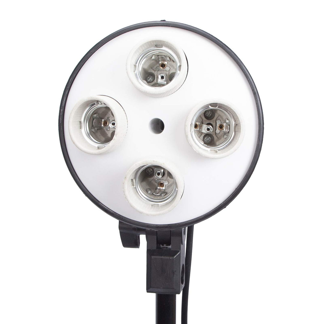 4in1 E27 Stativaufsatz doppel Lampenfassung Lampenhalterung Lampenhalter inkl. Halterung Schirmhalte