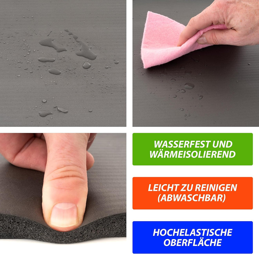 Yogamatte - 190x60x1,5 cm oder 190x100x1,5 cm, mit Tragegurt, Phthalatfrei, Rutschfest, Farbwahl - G
